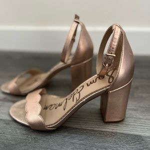 Sam Edelman Block Heel Sandal in Rose Gold